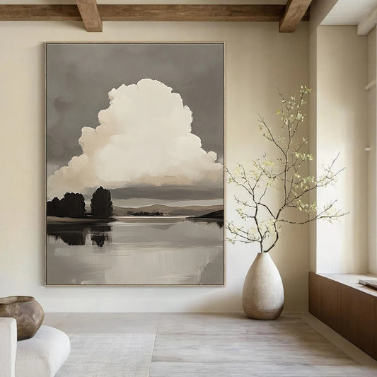 Monochrome Landscape for Rustic Home Office & Art - Loving Library STSC868