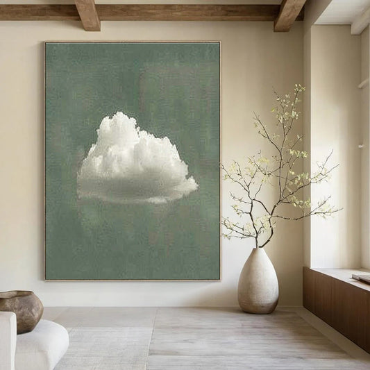 Lone Cloud Art for Minimalist Bedroom & Nature - Lover’s Study DLZ0977