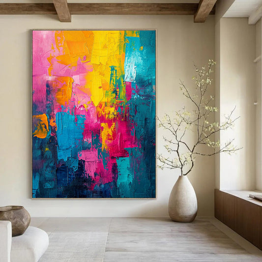 Vibrant Color - Block Abstract Art for Bohemian Living Room & Creative Coworking Space DLZ1911