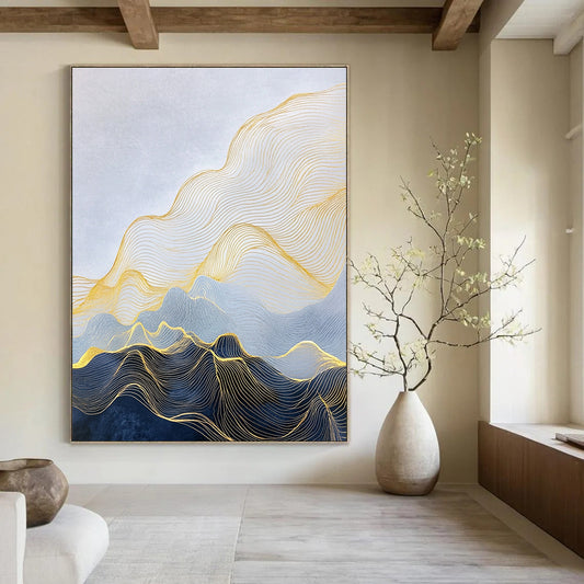 Golden Wave Mountains for Luxury Living Room & Contemporary Art Gallery STSC1257