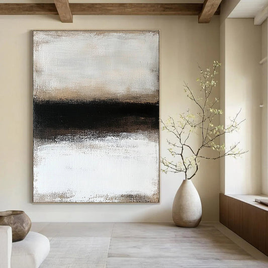 Monochromatic Abstract Divide for Minimalist Bedroom & Modern Office STSC630