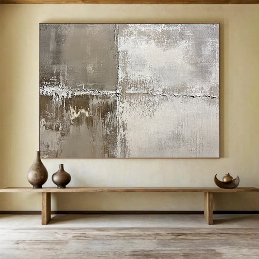 Textured Neutral Tones Art for Minimalist Art Gallery & Scandinavian - Style Living Room SC445