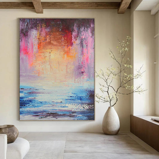Pink - Purple - Orange Abstract Art for Beach Resort Spa Waiting Rooms DLZ0027