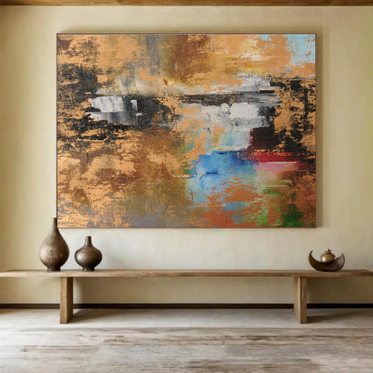 Golden - Brown Abstract Art for Elegant Living Rooms DLZ2403