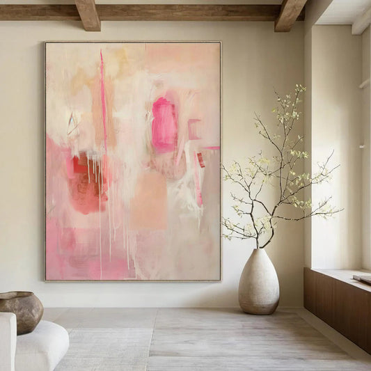 Pink Abstract Art for Feminine Boudoir & Floral - Themed Boutique DLZ0716