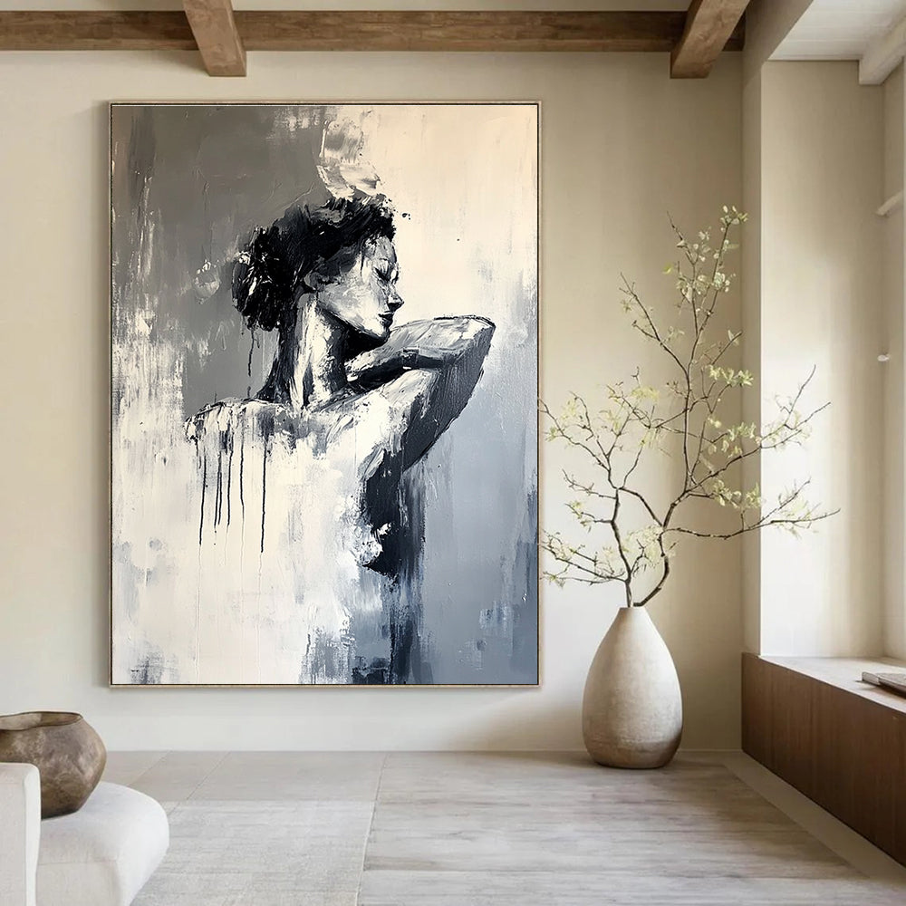 Black and White Abstract Figure for Modern Dance Studio & Sophisticated Art Gallery STSC164