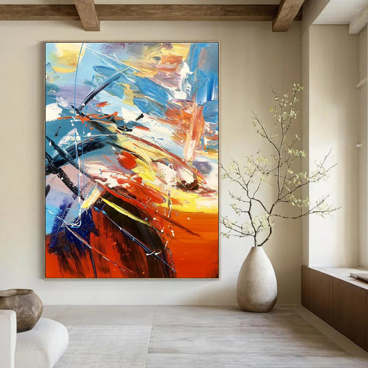 Colorful Splash Abstract Art for Living Room & Art Studio DLZ0496