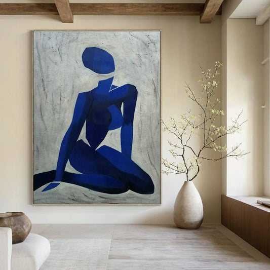 Blue Abstract Figure Art for Modern Dance Studio & Art - Themed Café DLZ1791