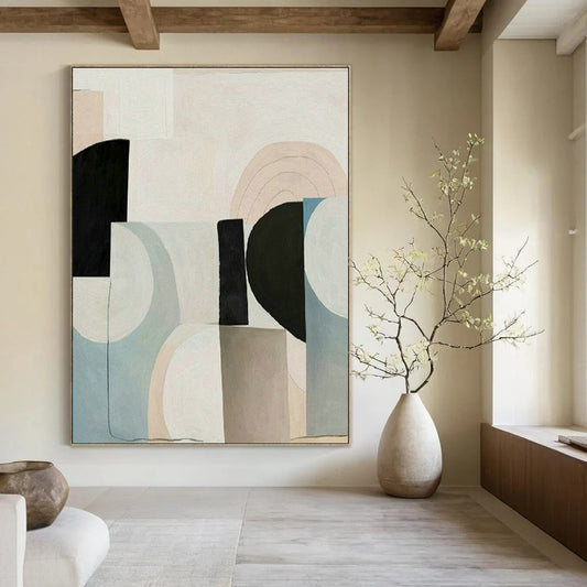 Soft Geometric Art for Scandinavian - Style Bedroom & Wellness Coach Office DLZ1517