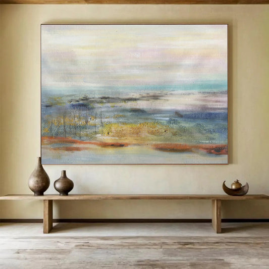 Soft - Color Abstract Seascape for Coastal Home Relaxation Zones DLZ2684