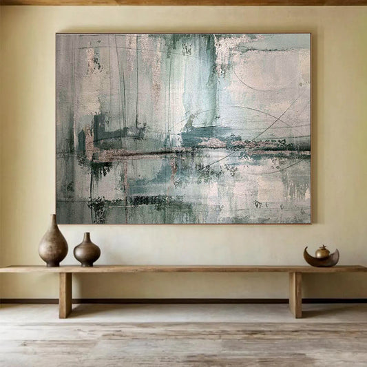 Gray - Green Abstract Art for Modern Office Waiting Rooms DLZ2562