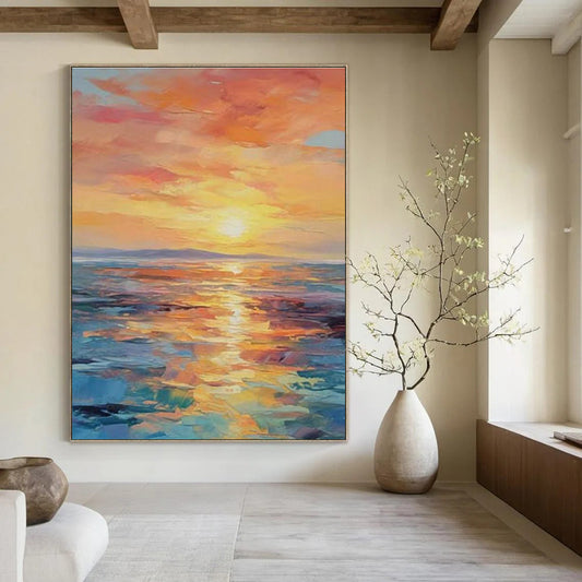 Seaview Sunset Painting for Living Room & Cottage DLZ0352