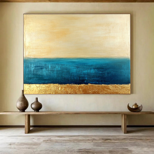 Minimalist Sea and Sky Art for Coastal Home Living Room & Serene Spa Lounge SC172
