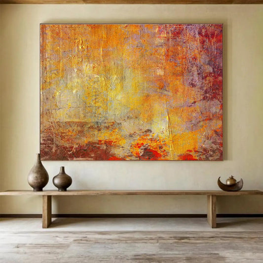 Orange - Purple Abstract Art for Modern Art Gallery Cafés DLZ2576