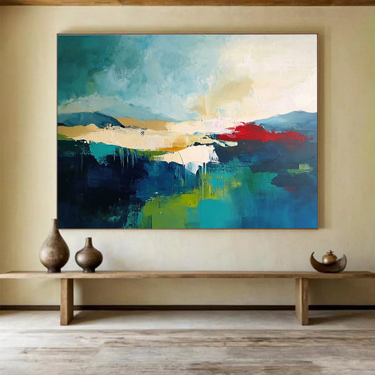 Abstract Mountain River Art for Adventure - Themed Hotel & Bold Art Collector’s Home SC087