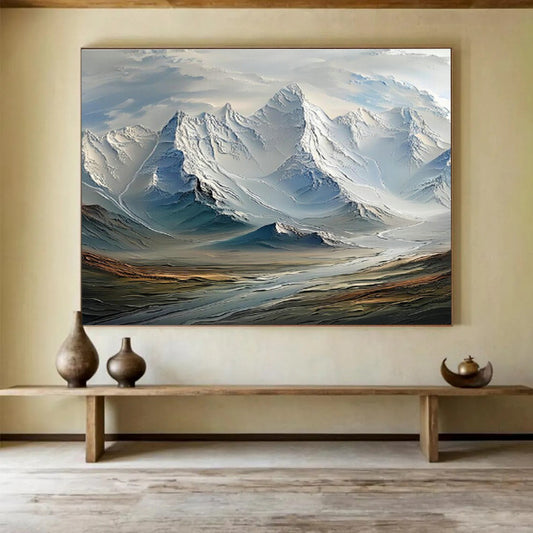 Snow - Capped Mountain Landscape Art for Alpine - Inspired Lodge DLZ2854