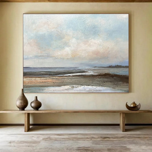 Soft - Colored Seaside Landscape Art for Beachfront Hotel Spa Lounges DLZ3139