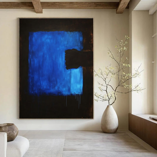 Blue and Black Abstract Form Art for Modern Art Gallery & Industrial - Style Lounge STSC1313