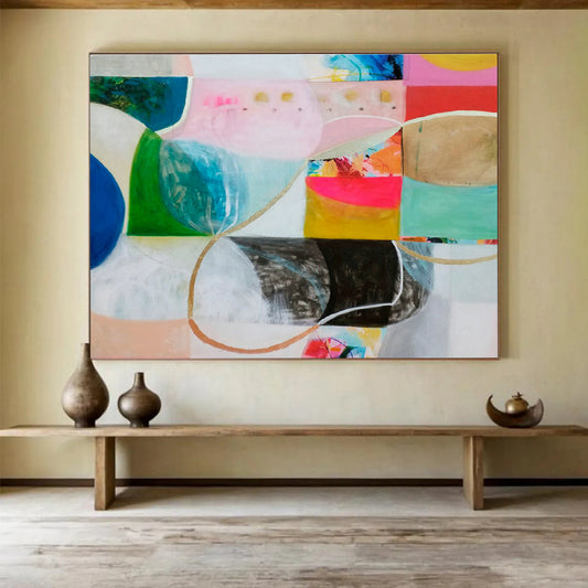 Colorful Geometric Abstract Art for Modern Living Rooms DLZ2453