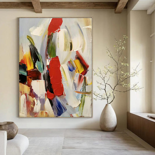 Colorful Brushstroke Abstract Art for Living Room & Art Studio DLZ0461