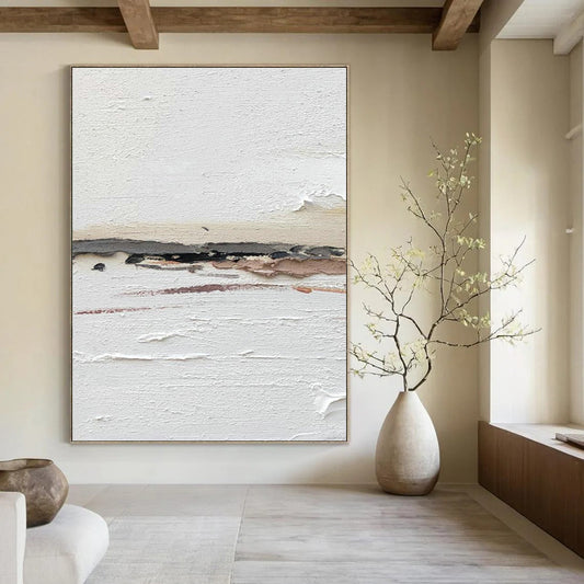 White - Based Abstract Art for Minimalist Home & Yoga Studio DLZ2364