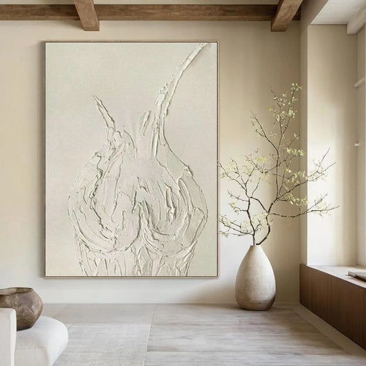 White Relief Human Form Art for Modern Art Gallery & Creative Studio Loft DLZ0997