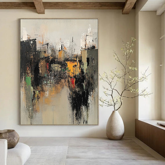 Impressionistic Cityscape Art for Living Room & Office STSC660