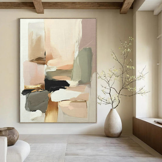 Soft Color Block Abstract Art for Bohemian Home Nursery & Minimalist Baby Store DLZ1617