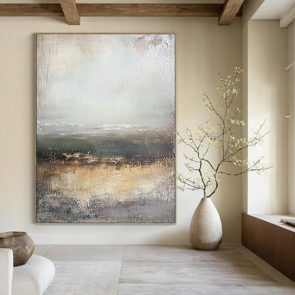 Minimalist Landscape Abstract for Modern Art Gallery & Contemplative Reading Nook STSC305