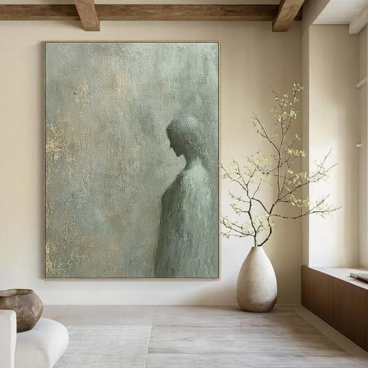 Shadowy Female Silhouette for Serene Meditation Room & Ethereal Art Gallery STSC997