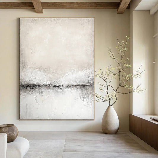 Light Textured Horizon Art for Scandinavian - Style Home & Yoga Studio STSC128