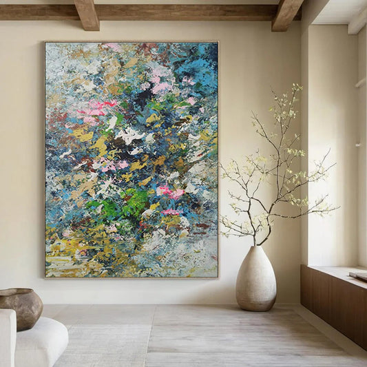 Colorful Floral Abstract Art for Garden Café Outdoor Seating Walls DLZ0016