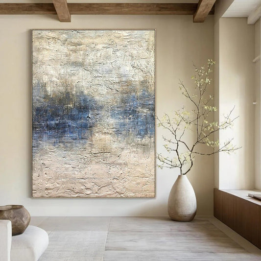 Gray - White - Blue Textured Art for Modern Art Studio & Spa - Inspired Home DLZ1862