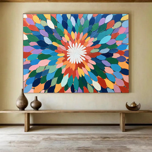 Colorful Flower Mandala Art for Bohemian - Style Home & Yoga Studio SC526
