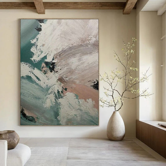 Abstract Coastal Waves Art for Surf Shop Lounge & Coastal Airbnb DLZ0876