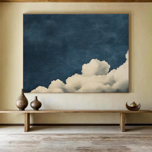 Minimalist Clouds Art for Scandinavian - Style Bedroom & Meditation Space SC523