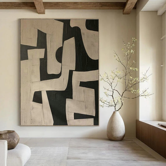 Black - White Geometric Art for Modern Office Conference Room Accents DLZ0204