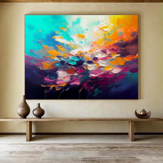 Vibrant Floral Abstract Art for Cheerful Bedroom DLZ2730
