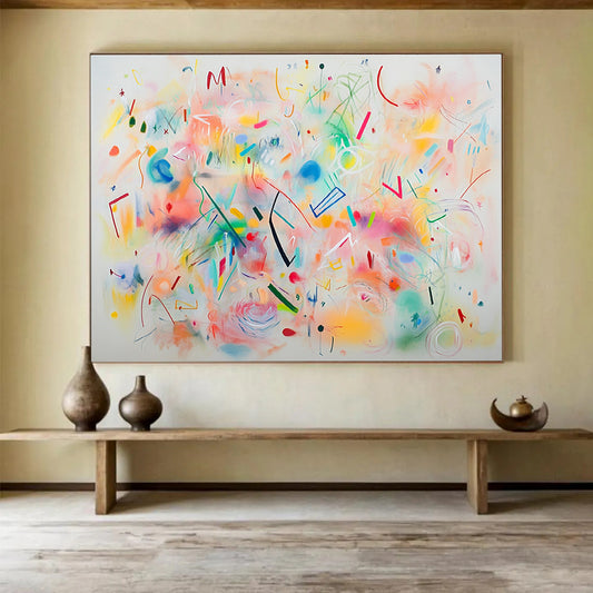 Whimsical Abstract Forms Art for Creative Playroom & Bohemian - Style Café SC476