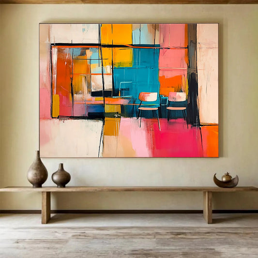 Abstract Interior Scene Art for Modern Apartment Living Room & Creative Café SC336