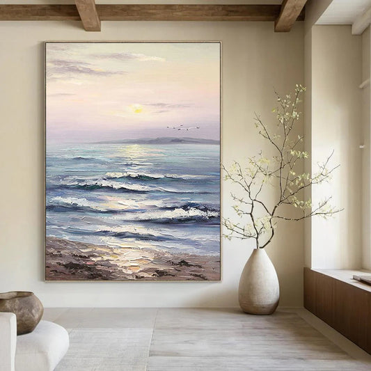 Serene Seaside Sunset Art for Beach House & Spa DLZ2296