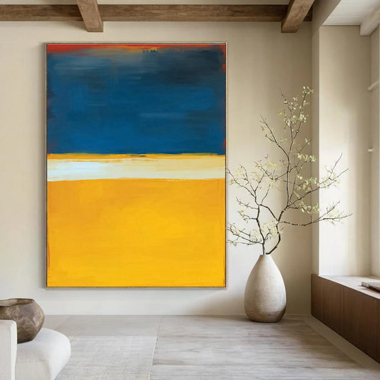 Blue - Yellow - White Abstract Art for Living Room & Bedroom DLZ0451