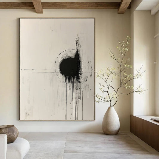 Black and White Drip Abstract for Modern Art Gallery & Edgy Urban Loft STSC568