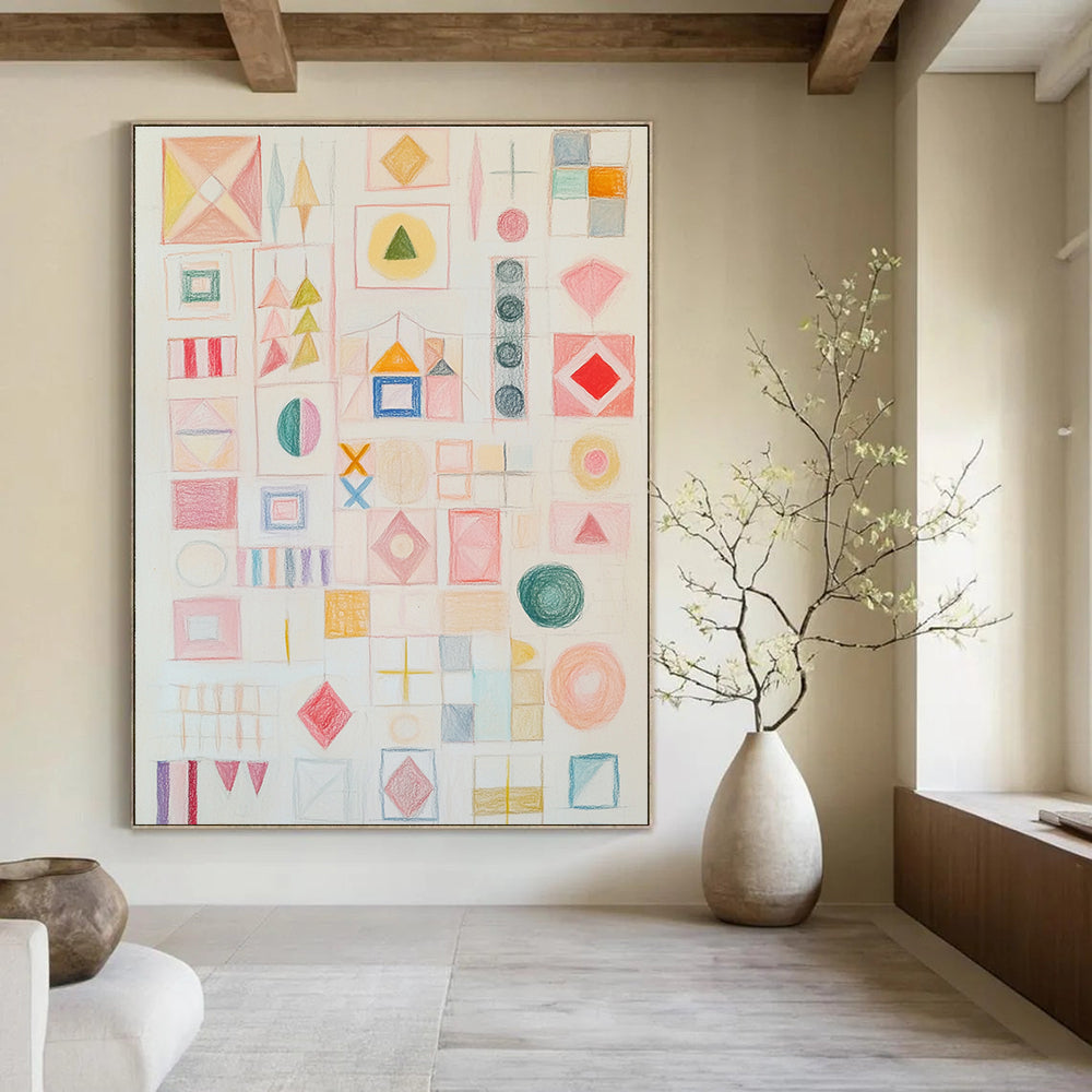 Geometric Pastel Shapes for Modern Minimalist Nursery & Creative Studio STSC1206