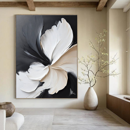 Black and White Flower for Dramatic Entryway & Modern Art Studio STSC514