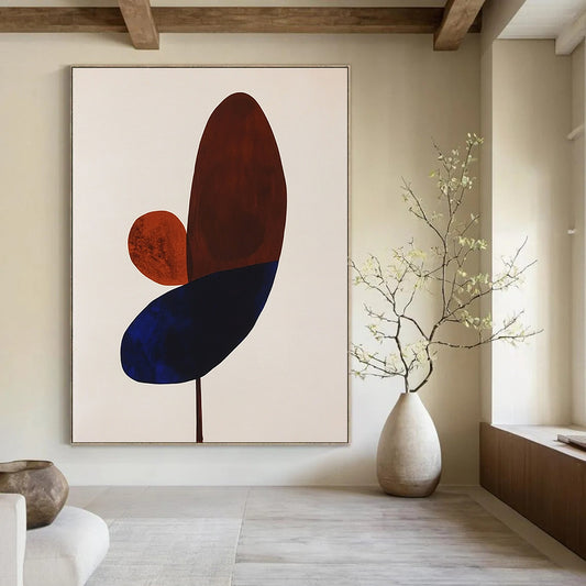 Abstract Brown and Blue Shapes Art for Contemporary Home Dining Room & Art Appreciation Society STSC1059