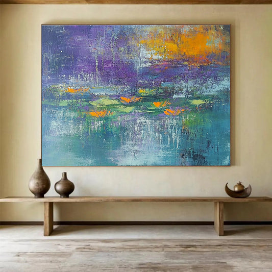 Abstract Water Lily Pond Art for Garden - Themed Restaurant & Nature Lover’s Home SC433