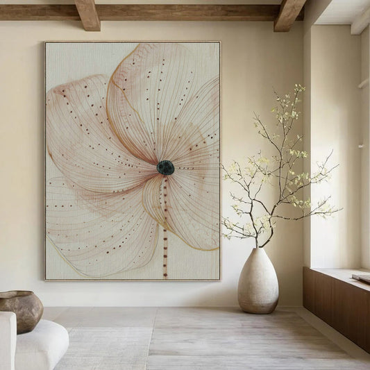 Light Brown Flower Drawing for Bedroom & Living Room DLZ0410