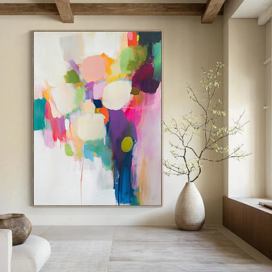 Colorful Abstract Floral Burst for Bohemian Living Room & Feminine Boutique STSC761