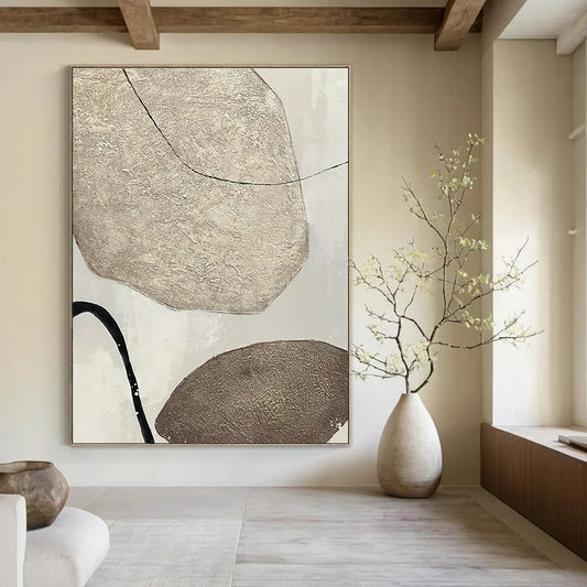 Gray - White Textured Abstract Art for Home Spa & Wellness Center DLZ1128